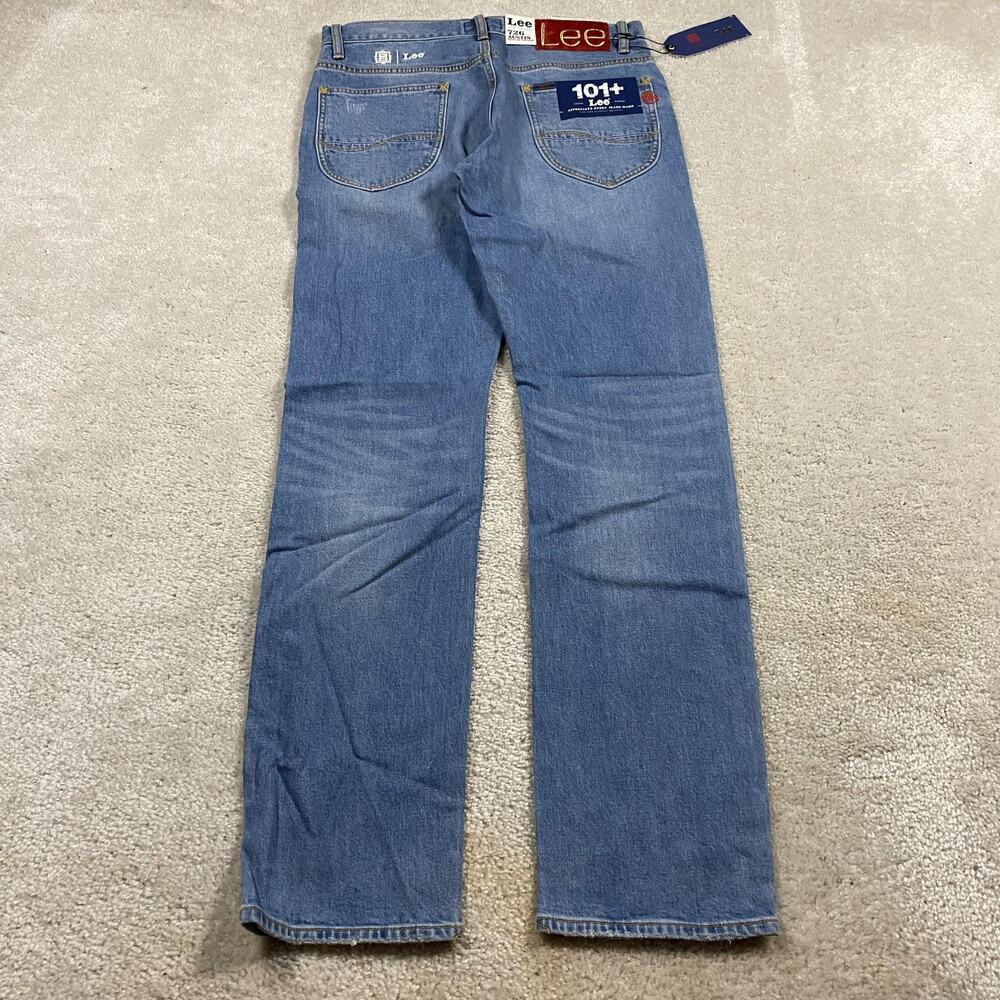 Lee 101 Jeans Mens 32x33 Blue Regular Straight Stretch Denim 726 Austin Japanese